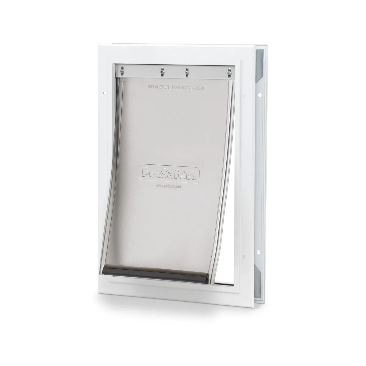 PetSafe Freedom Puerta de Aluminio para Perros y Gatos, Color Blanco, Solapa de Vinilo Tintado