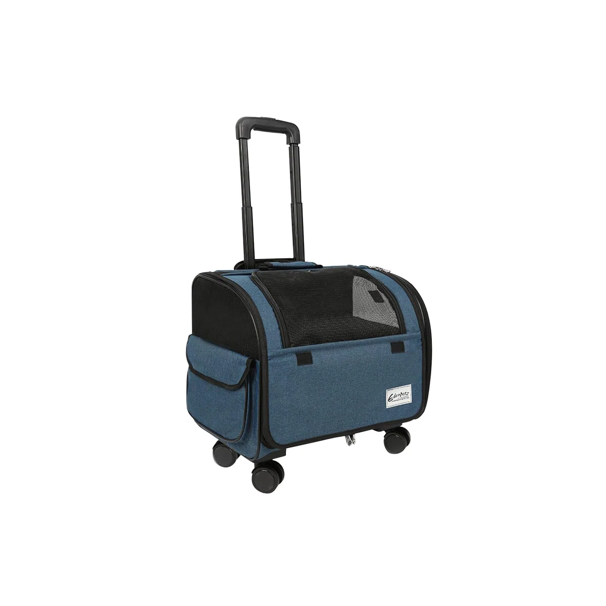 Galatée Bolsa De Viaje para Perros con Ruedas Extraíbles, Transportín para Mascotas Aprobado por Aerolíneas, Bolsa Plegable para Gatos con Malla Transpirable, Cochecito para Mascotas(Azul)