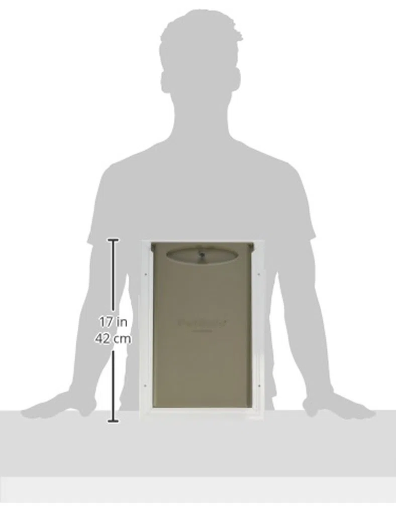 PetSafe Freedom Puerta de Aluminio para Perros y Gatos, Color Blanco, Solapa de Vinilo Tintado