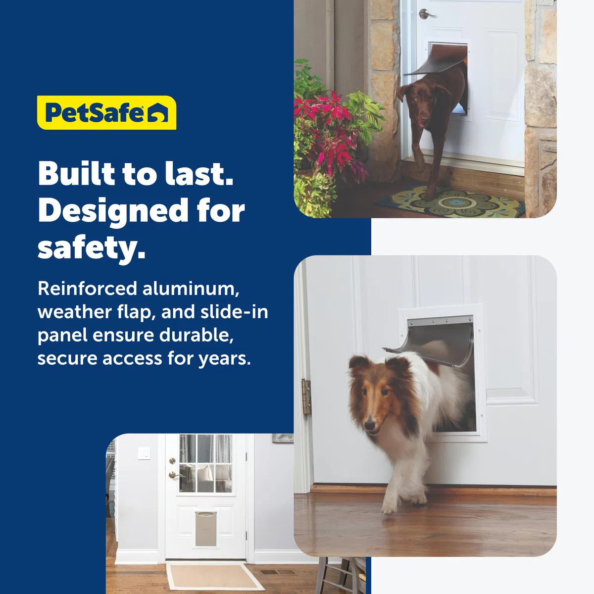 PetSafe Freedom Puerta de Aluminio para Perros y Gatos, Color Blanco, Solapa de Vinilo Tintado