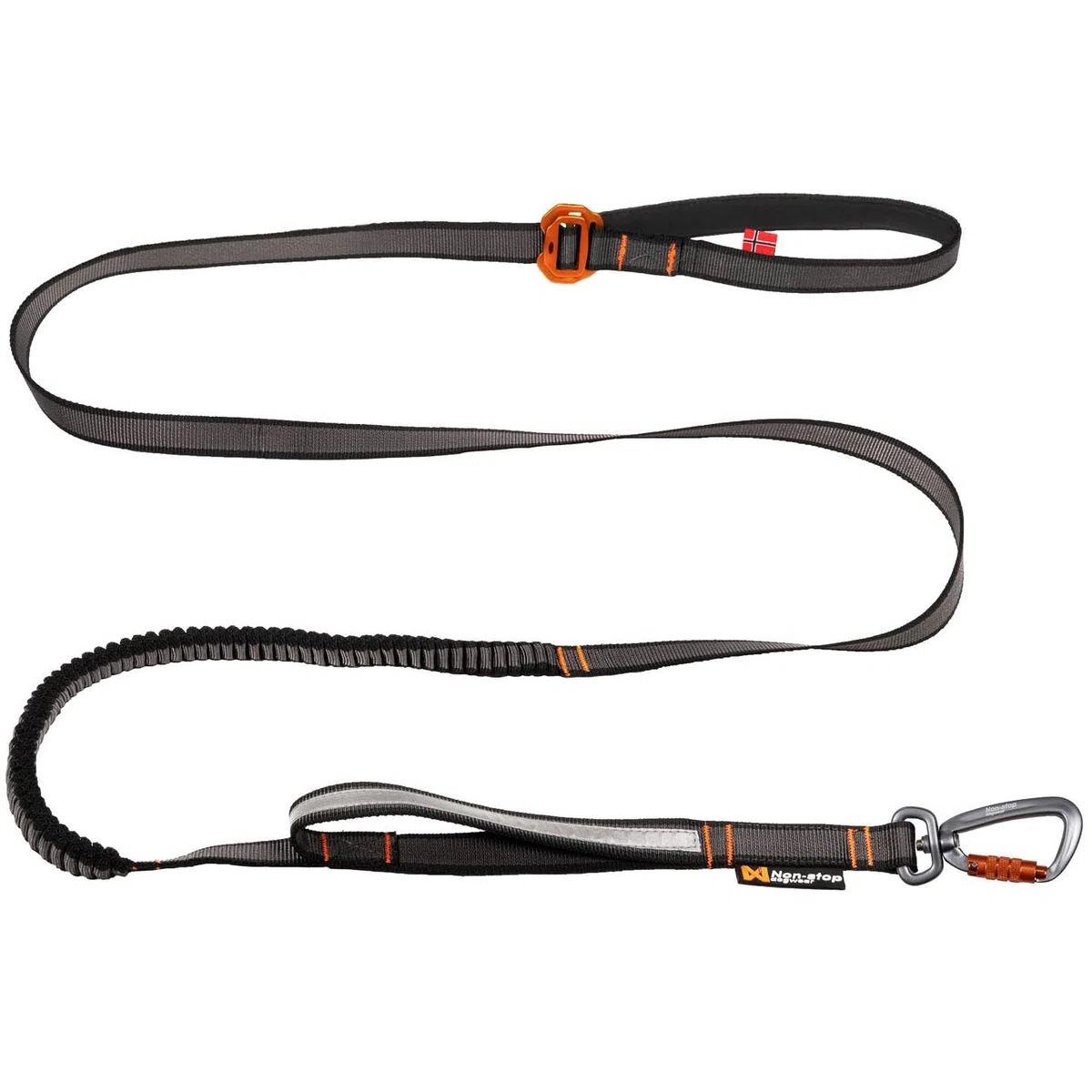 Non-stop dogwear Touring Bungee - Correa ajustable, color negro, 23 mm