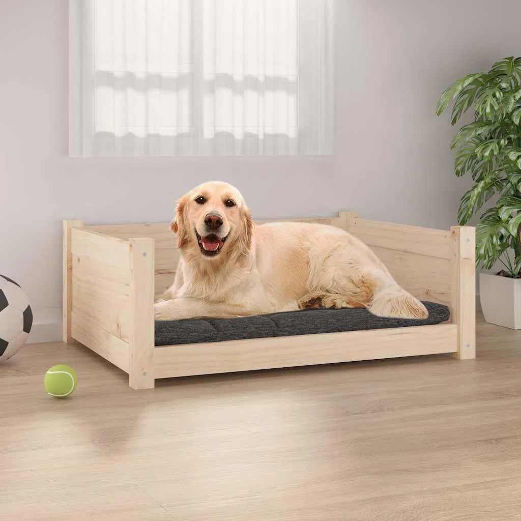 vidaXL Cama para Perros Madera Maciza de Pino 75,5x55,5x28 cm Mascotas Gatos