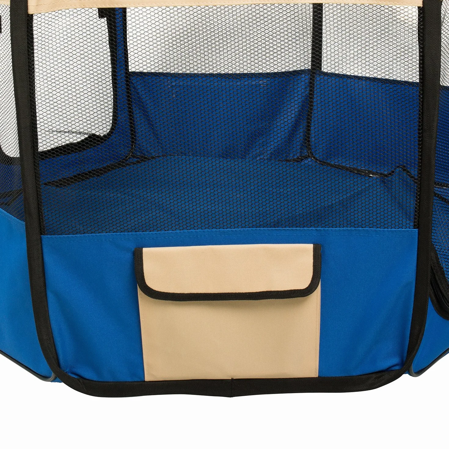 Parque Perro Gato Conejo Mascota de Juego Entrenamiento Dormitorio Plegable Lavable Durable Octágono (XL, Azul)